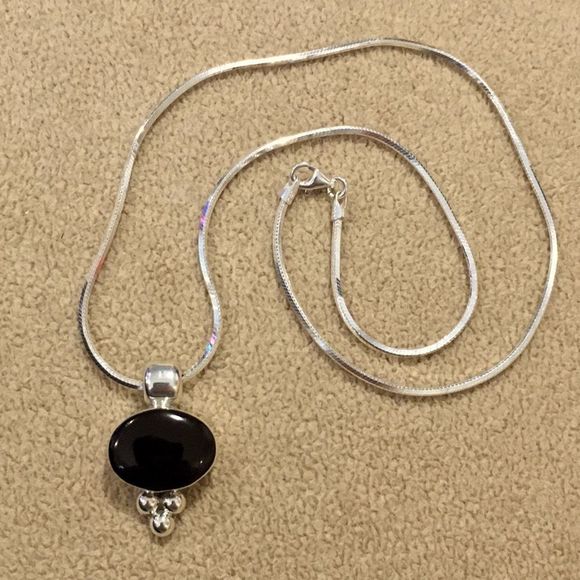 TAXCO Black Onyx Sterling Silver 925 Necklace - Picture 11 of 11
